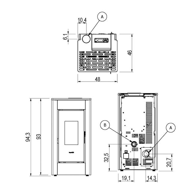 Estufa de Pellet Estanca FREEPOINT Sharp WiFi 7 kW